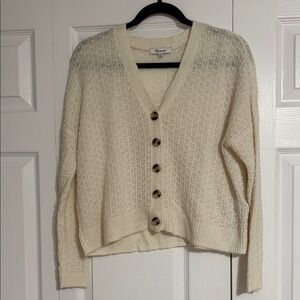Madewell Cream Textured Cardigan